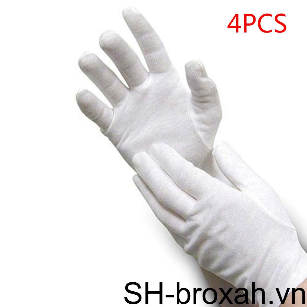 Set 4 Găng Tay Cotton Màu Sắc Trơn Thấm Hút Mồ Hôi Tốt Chất Lượng Cao