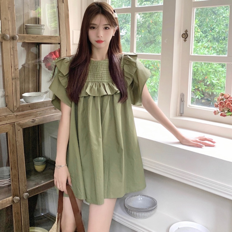 Đầm Ngắn Dáng Rộng Thời Trang Mùa Hè Xinh Xắn Cho Nữ