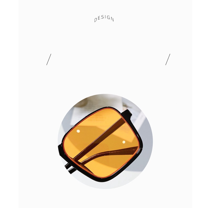 Kính Mát Gọng Vuông Oversize Chống Tia UV Phong Cách Retro Dành Cho Nam Nữ