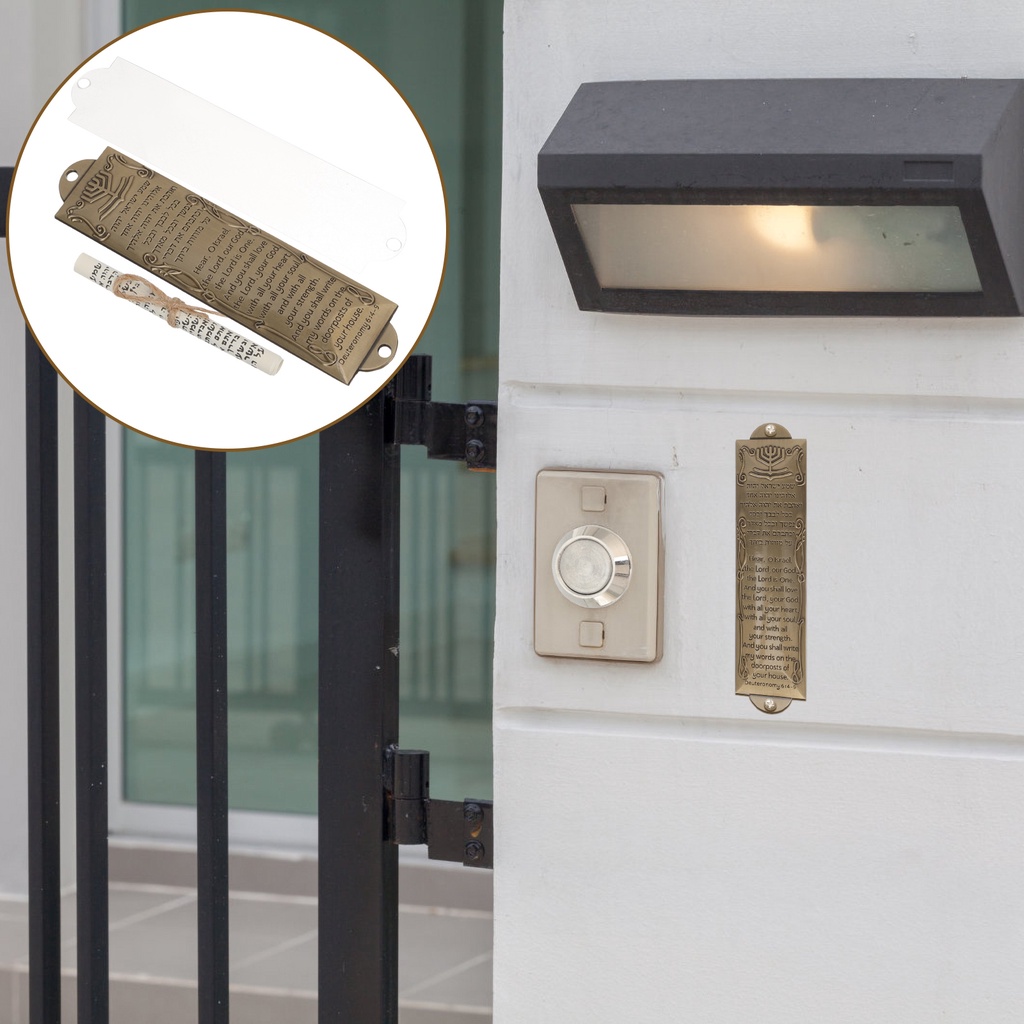 Phụ Kiện Trang Trí Cửa Trước Bằng Kim Loại In Biểu Tượng Tôn Giáo Mezuzah