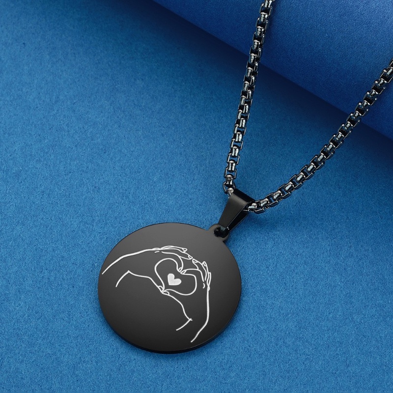 Z Vòng cổ Mặt Trái Tim Bằng Thép Không Gỉ Phong Cách Hip Hop Thời Trang Cho Nam Và Nữ