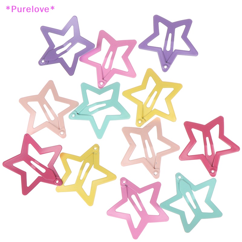 Set 6 Kẹp Tóc Hình Ngôi Sao Bằng Kim Loại Dễ Thương Xinh Xắn Cho Bé Gái Áo Thun Thiết Kế Mới Năng Động Thời Trang