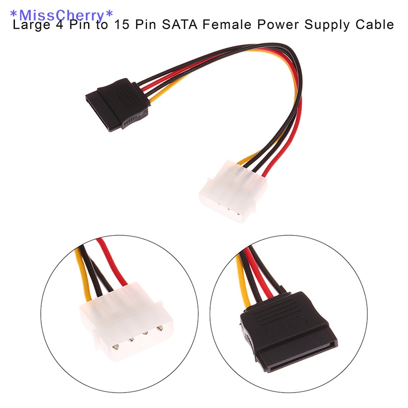 Dây Cáp Nối Dài Chuyển Đổi Nguồn Điện 4 Pin Sang 15 Pin SATA Tiện Dụng Mới