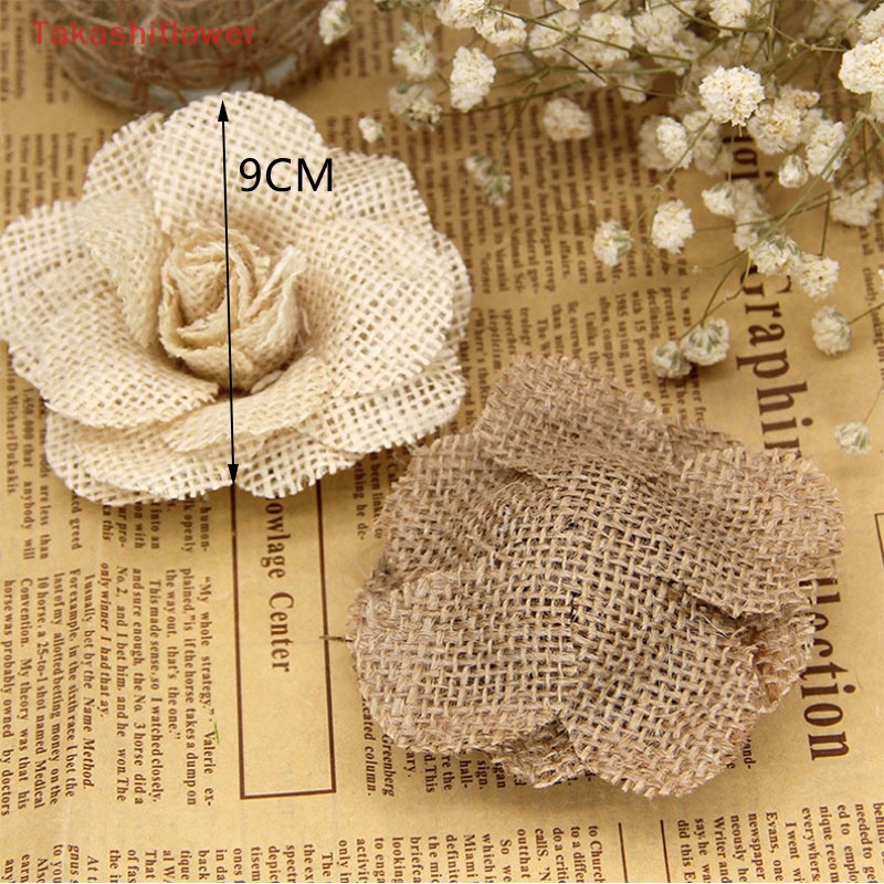 (Takashiflower) Hoa Hồng Vải Bố Trang Trí Bàn Tiệc Cưới Giáng Sinh