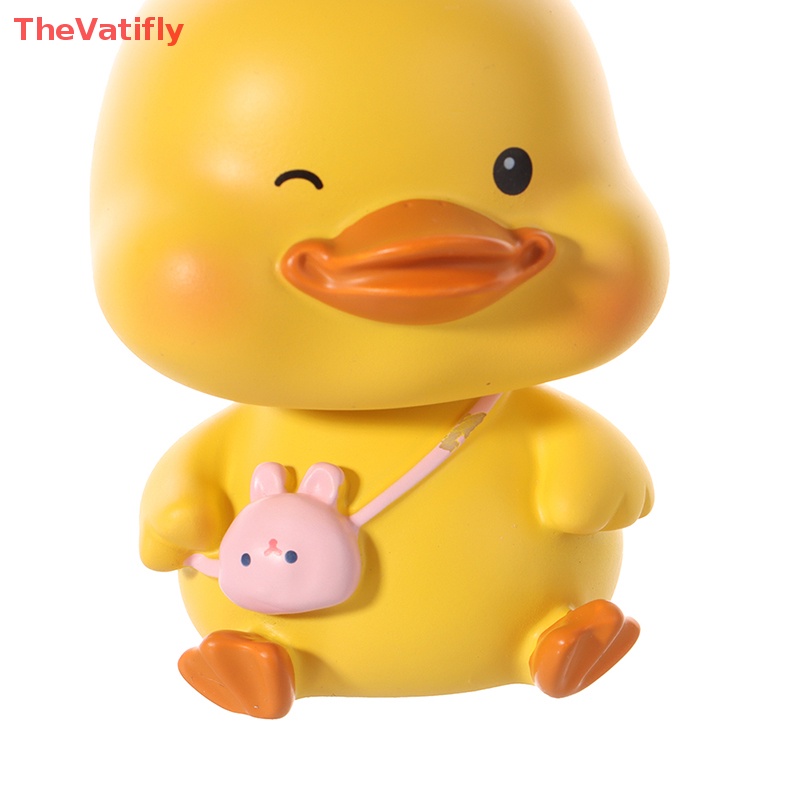 [Thevalifly] Búp Bê Resin Hình Chú Vịt Lắc Đầu Dễ Thương Trang Trí Xe Hơi