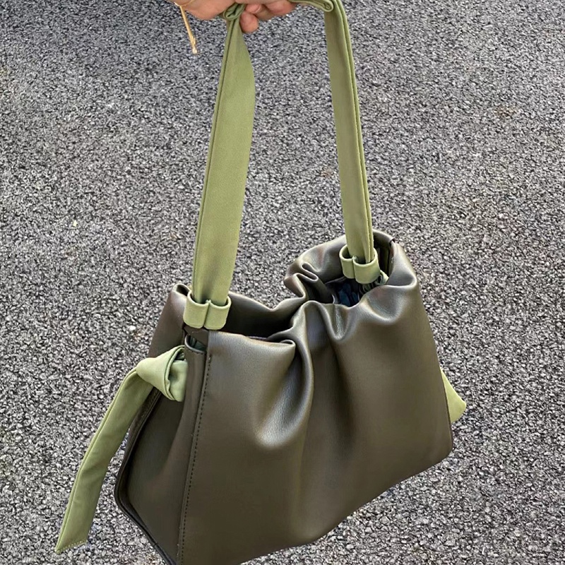 Túi Xách bucket Đeo Vai Hình Đám Mây Màu Tương Phản Thời Trang Cho Nữ