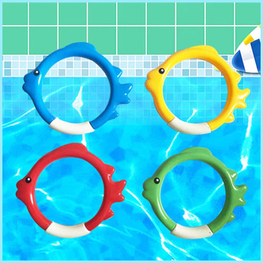 Set 4 Vòng Đồ Chơi Lặn Biển Nhiều Màu Sắc Cho Bé