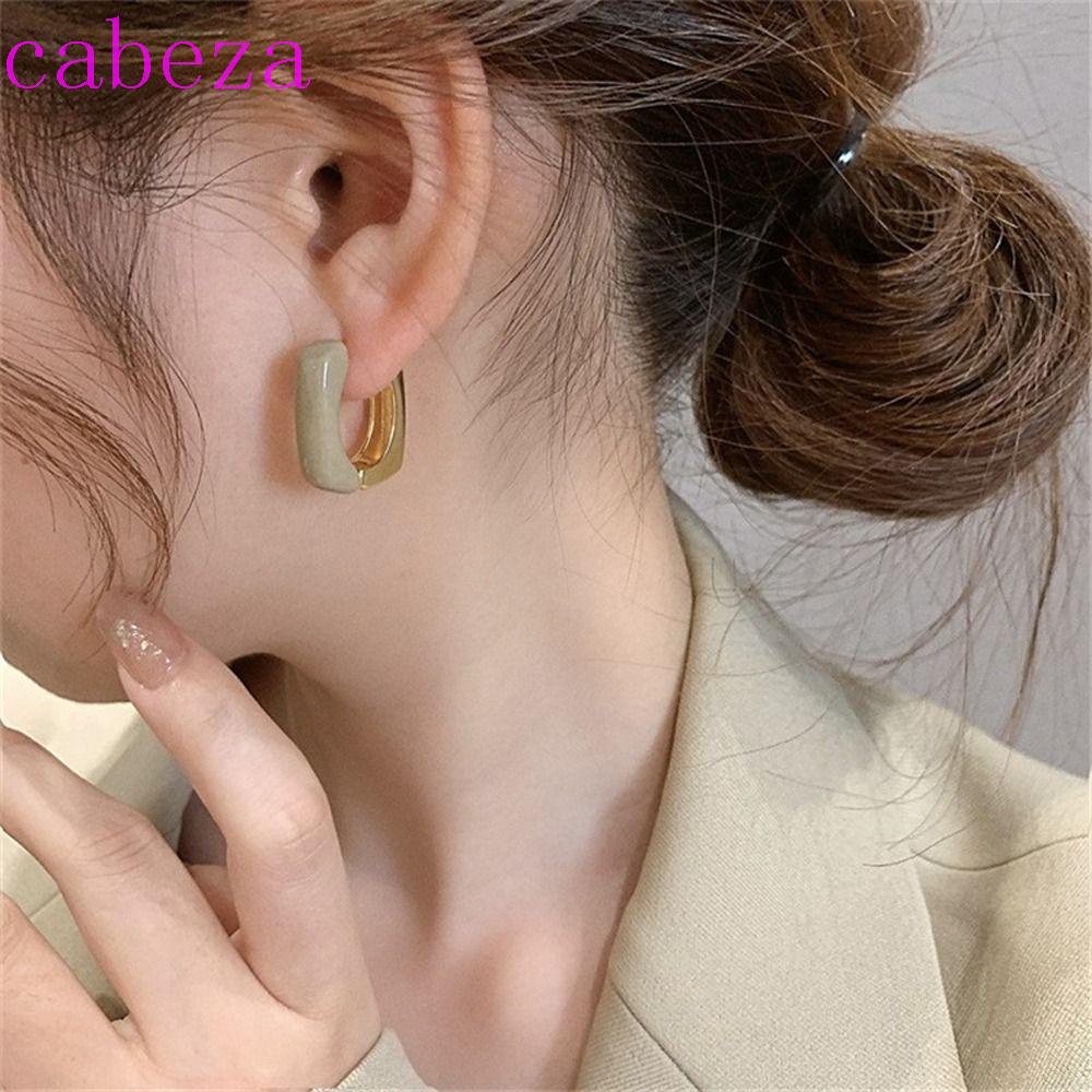 Bông Tai Hình Vuông Bằng Hợp Kim Đồng Phong Cách Hàn Quốc Thời Trang Cho Nữ