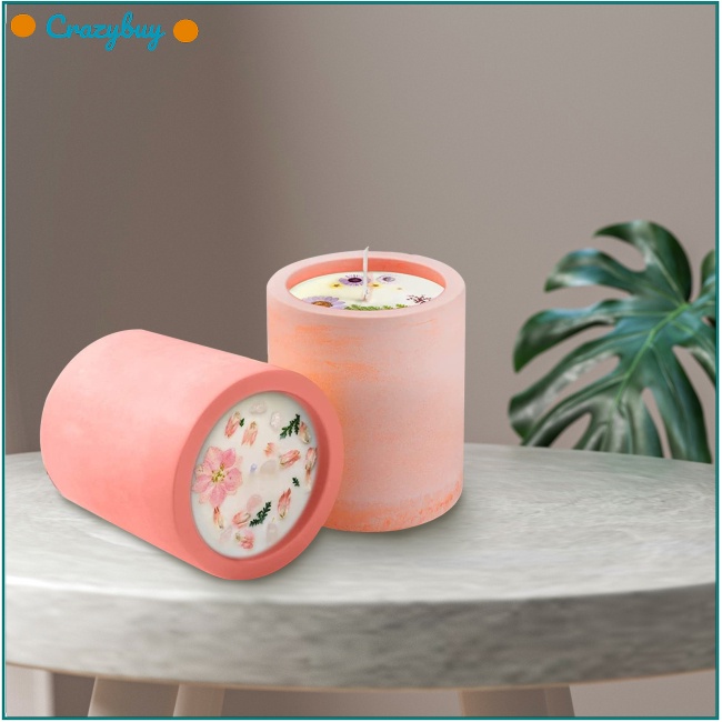 Cr Khuôn Silicone Hình Trụ Làm Nến Thủ Công Đa Năng Chống Rò Rỉ