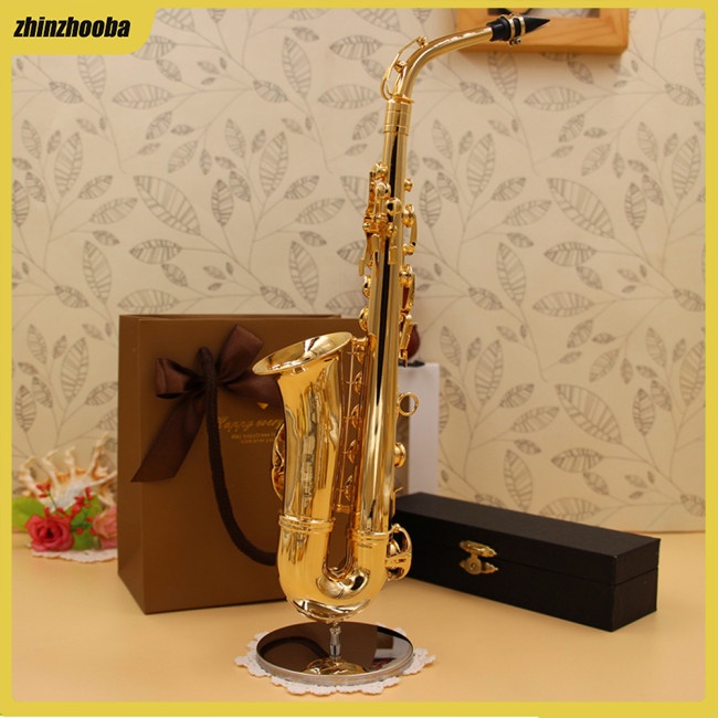Fs Mô Hình Kèn Saxophone Mini Bằng Đồng Kèm Hộp Đựng Và Giá Đỡ