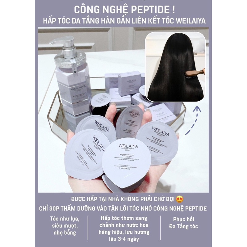 Hấp tóc Weilaiya Tím ủ tóc phục hồi chắc khỏe bóng mượt Mini 15ml