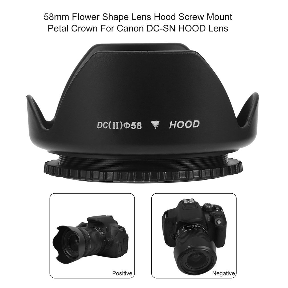 58Mm Lens Hood Screw Mount Flower Shape For Canon Camera Dc-Sn Filters Accessories [Q/6]