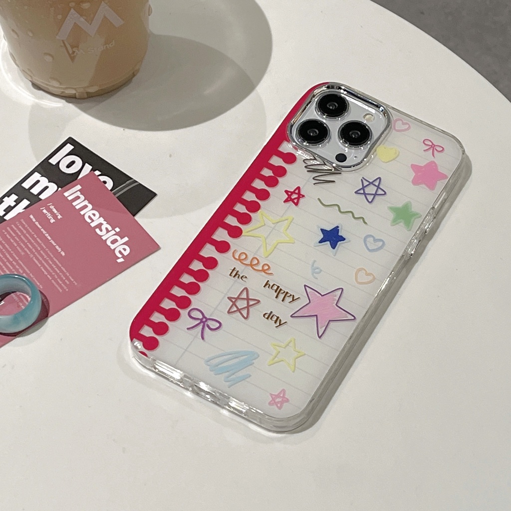 Ốp Điện Thoại TPU Silicon Mềm Chống Sốc Hai Mặt Hình Ngôi Sao Năm Cánh Cho iPhone 14 13 12 11 PRO MAX