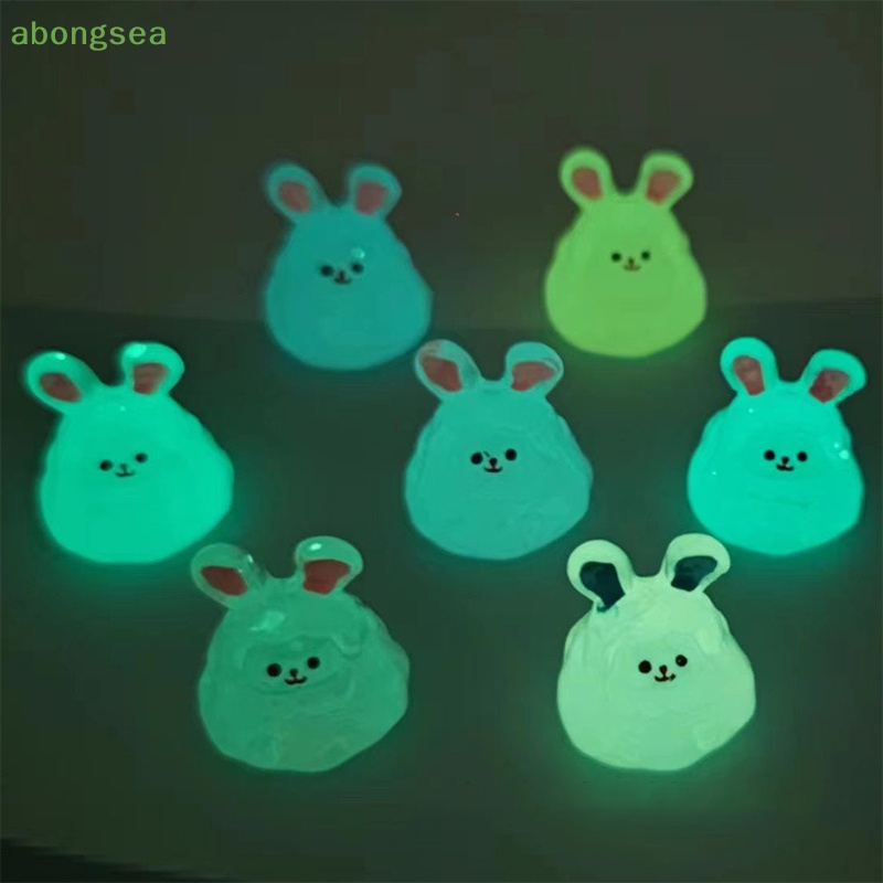 Set 2 Mô Hình Thỏ Dạ Quang Dễ Thương Dùng Để Trang Trí Nội Thất / Tiểu Cảnh