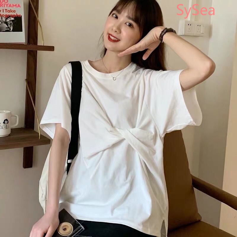 Áo Sơ Mi Dáng Rộng Đính Nơ Thời Trang Mùa Hè Hàn Quốc Dành Cho Nữ