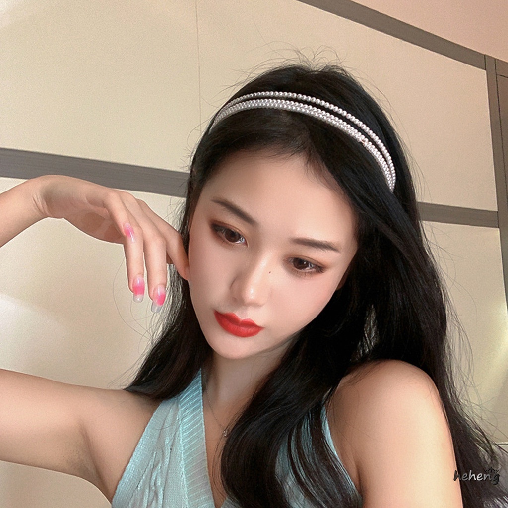 Băng Đô Cài Tóc Nhiều Lớp Đính Ngọc Trai Cho Cô Dâu