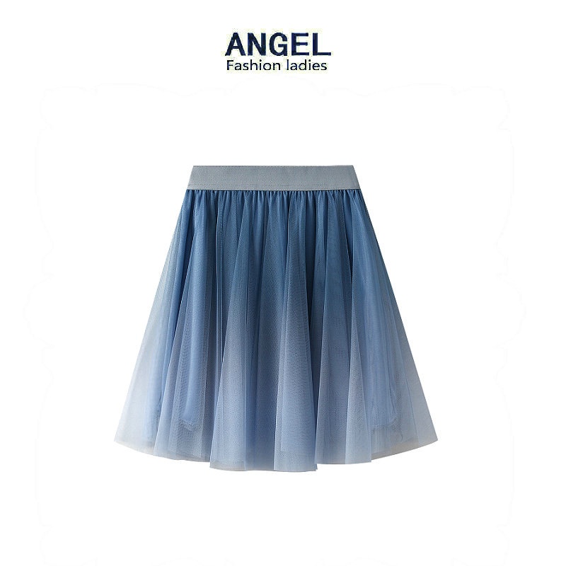Bộ 5 Chân Váy tutu Chữ A Lưng Cao Co Giãn Phối Lưới Màu gradient Thời Trang Cho Nữ