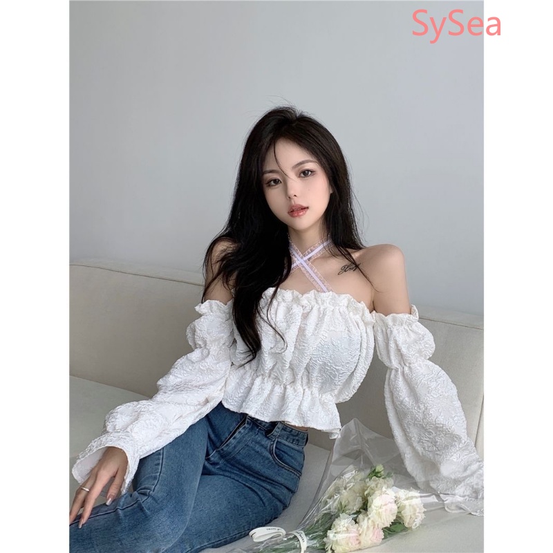 Áo Kiểu Tay Phồng Trễ Vai Thời Trang Quyến Rũ Cho Nữ