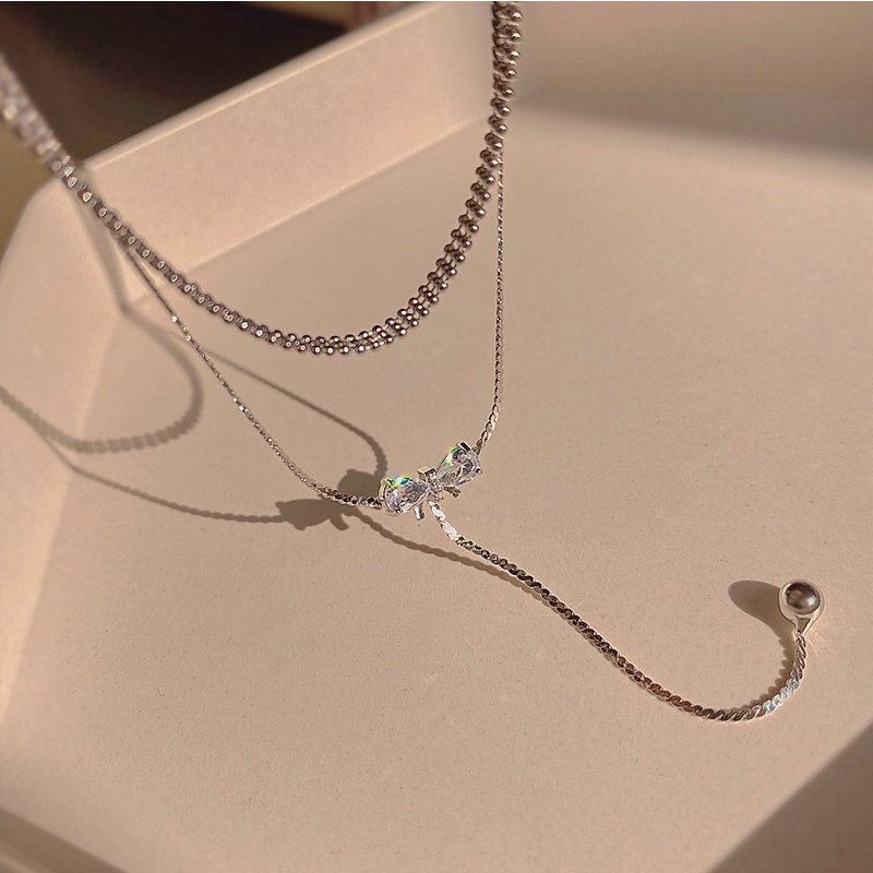 Vòng cổ Hai Lớp Đính Đá zircon Sang Trọng