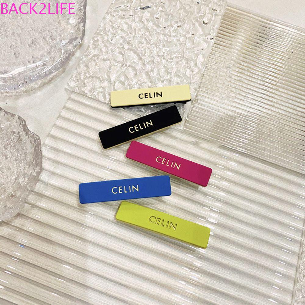 Kẹp Tóc Mái Bằng Kim Loại Hình Học In Chữ BACK2LIFE Dễ Thương