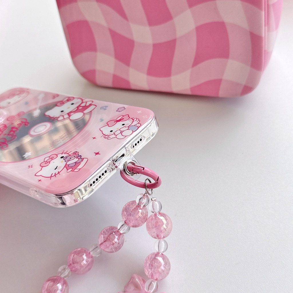 Ốp Điện Thoại Hai Mặt Chống Sốc Tráng Gương Hình Mèo Hello Kitty Cho IPhone 14 13 12 11 Pro Max