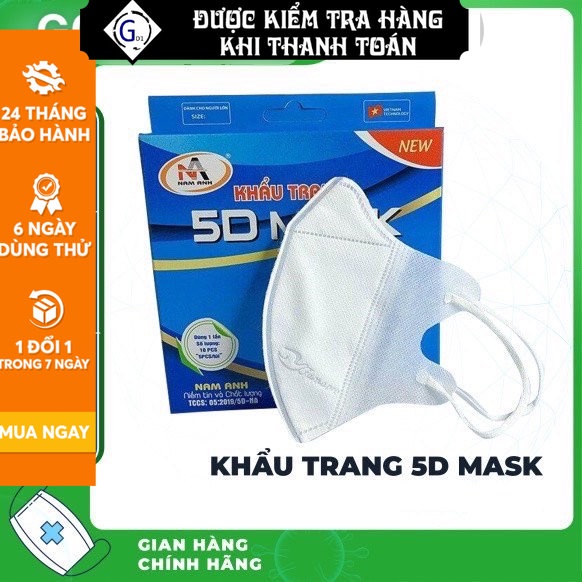 Set 10 khẩu trang 5D mask G01 công nghệ hàn quốc 4 lớp chống kháng khuẩn bụi bẩn , không gây đau tai , chống lem son