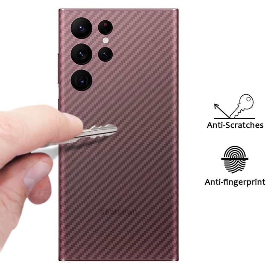 Miếng dán mặt lưng cacbon chống vân tay Cho Samsung Galaxy S23 Ultra S10 S20 S21 S22 Plus Ultra FE Note 10 20 Lite