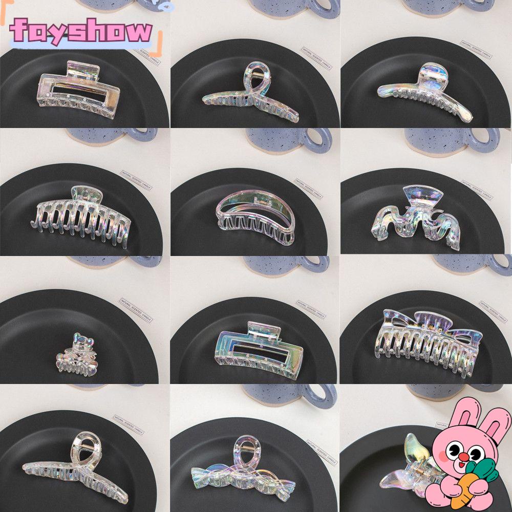 Kẹp Tóc Càng Cua Màu Trơn Trong Suốt Xinh Xắn Cho Bạn Gái