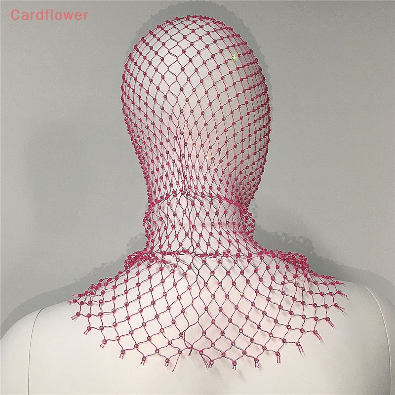 < Cardflower > Khăn Trùm Đầu Co Giãn Đính Kim Cương Giả Lấp Lánh Cho Nữ Đi Tiệc Kỳ Nghỉ Mới