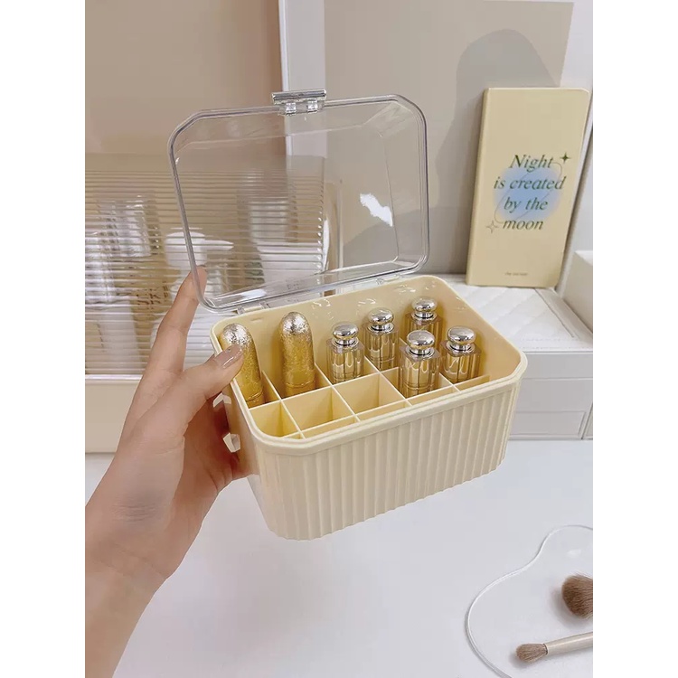 Hộp Đựng Son Môi Bằng Acrylic Trong Suốt Chống Bụi Có Nắp Đậy Tiện Dụng