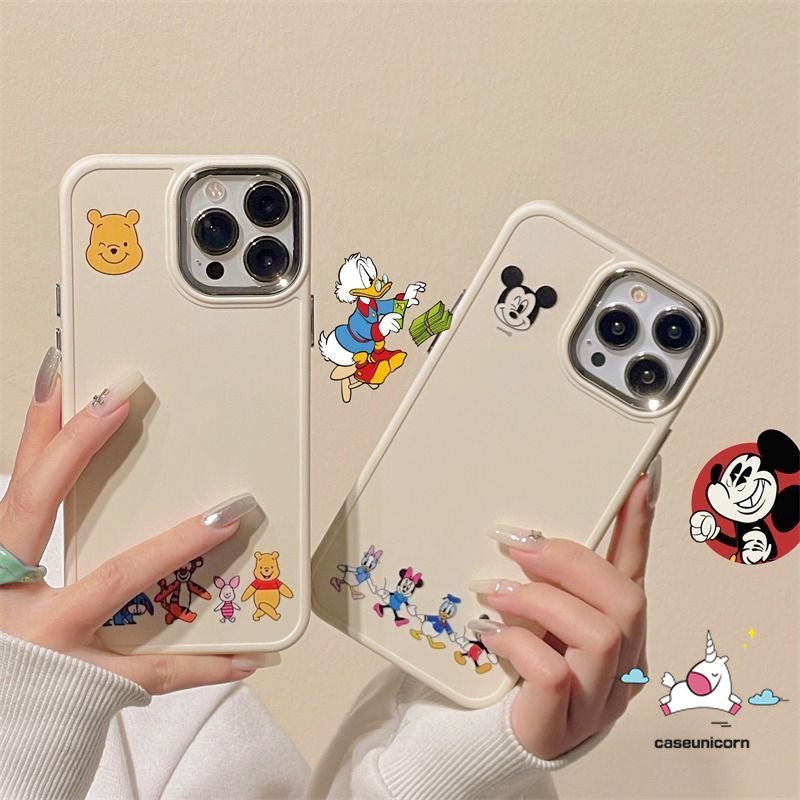 DISNEY Ốp Điện Thoại Viền Kim Loại Sang Trọng Cho IPhone 14 11 12 13 Pro MAX X XR 7 8 Plus XS MAX