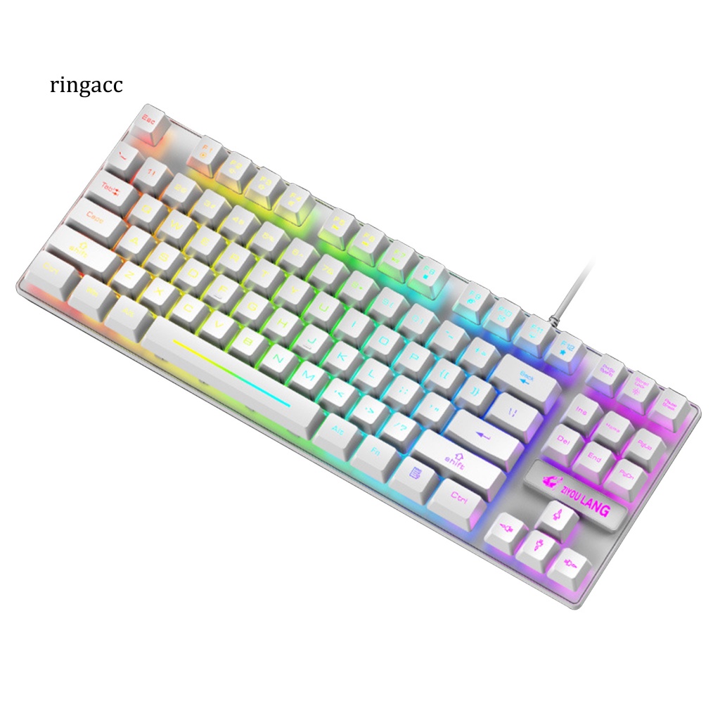 Bàn Phím RGA 87 K16 K16 Có Dây Chống Nước Màu Sắc RGB Dành Cho Máy Tính Xách Tay