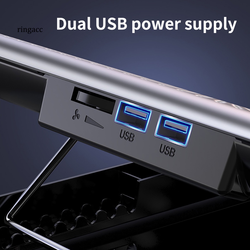 Quạt Tản Nhiệt RGA Hai Cổng USB Ít Tiếng Ồn Nhỏ Gọn Có Thể Điều Chỉnh Cho Máy Tính Xách Tay