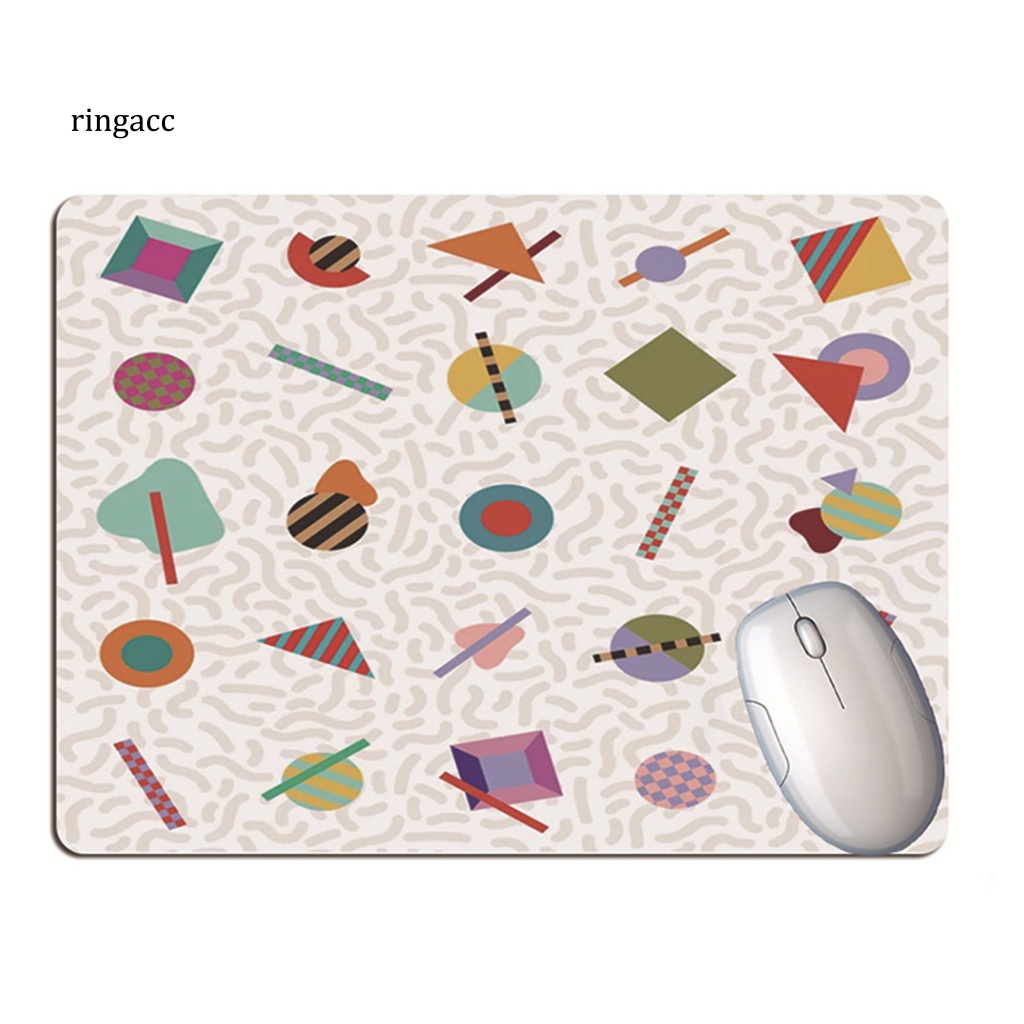 Tấm Lót Chuột RGA Bằng Cao Su Mềm Chống Trượt Họa Tiết Hình Học Nhiều Màu Sắc Dành Cho Văn Phòng