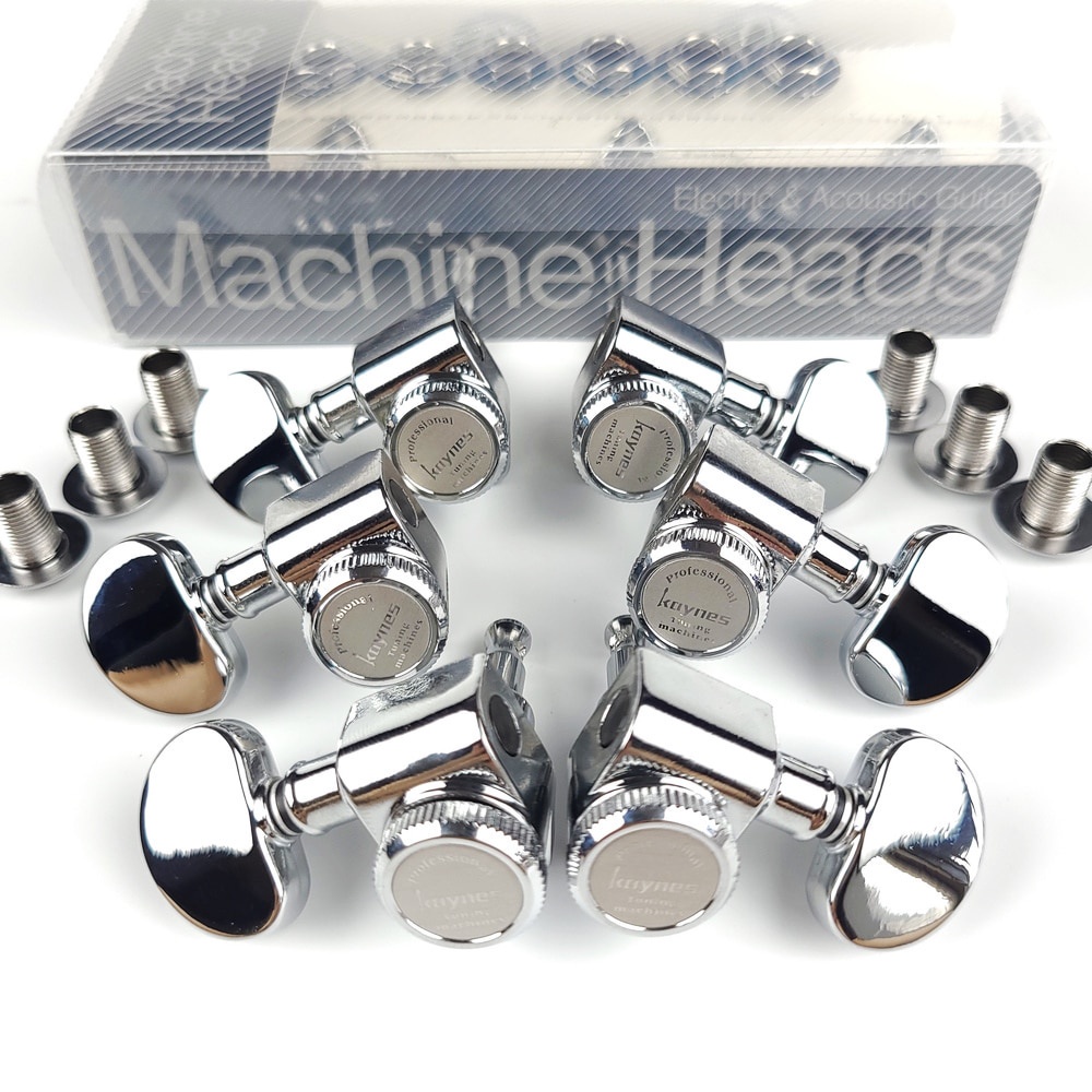 1 Bộ Chốt Khóa Dây Đàn Guitar Điện 3R3L Màu Bạc Chrome DJ345