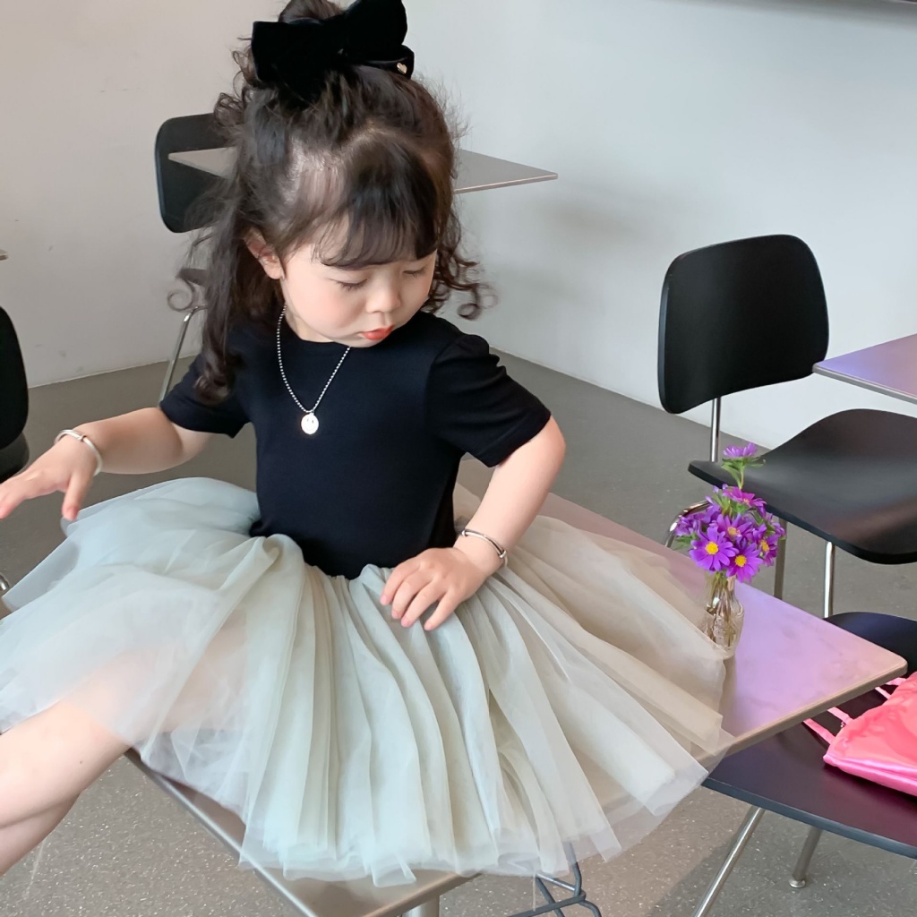 Đầm Múa Ba Lê Tay Ngắn Phong Cách Phương Tây Thời Trang Mùa Hè 2023 Mới Cho Bé Gái