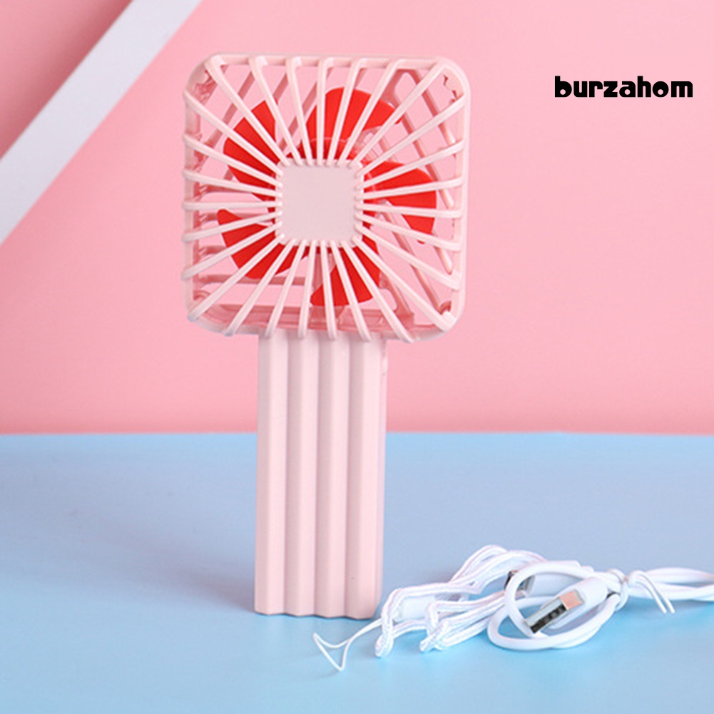 Quạt USB Cầm Tay Hình Vuông / Tròn Có Dây Đeo Tiện Dụng Cho Gia Đình / Văn Phòng