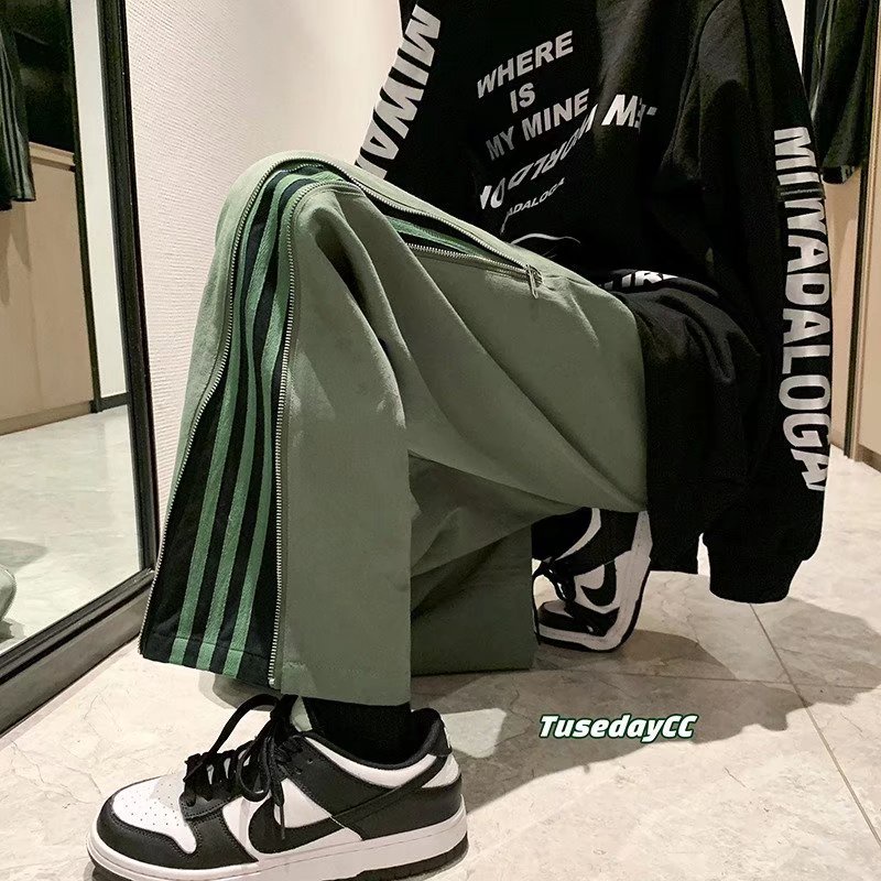 Quần Dài Ống Rộng Phong Cách Đường Phố Hàn Quốc Cá Tính Cho Nam