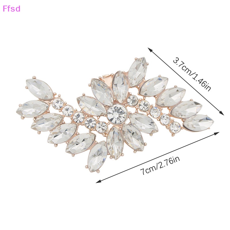 1 Kẹp Đính Đá Lấp Lánh Trang Trí Giày Cao Gót Có Thể Tháo Rời Cho Cô Dâu