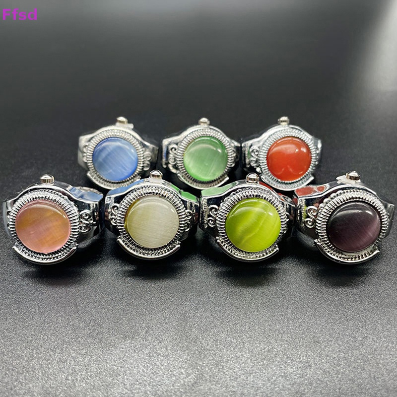 {Ffsd} Đồng Hồ Nhẫn Đeo Tay Mặt Hình Mắt Mèo Nhỏ Điều Chỉnh Được * Hàng Bán Chạy