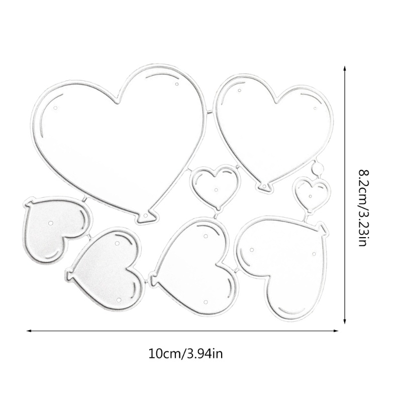 Khuôn Cắt Giấy Làm Từ Kim Loại Hình Trái Tim Cách Điệu Trang Trí Scrapbook