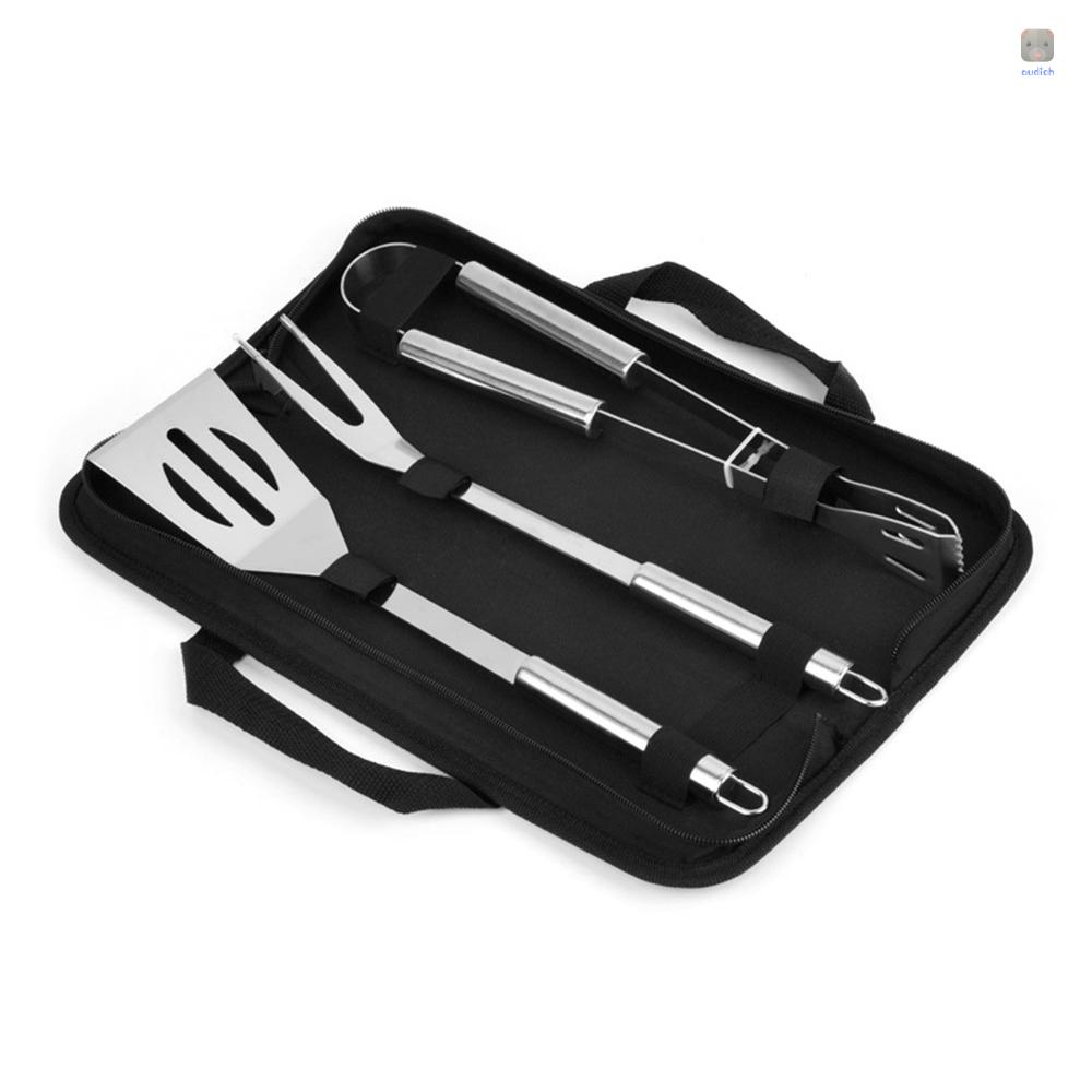Bộ 3 Dụng Cụ Nướng BBQ Bằng Thép Không Gỉ Kèm Túi Đựng Tiện Lợi