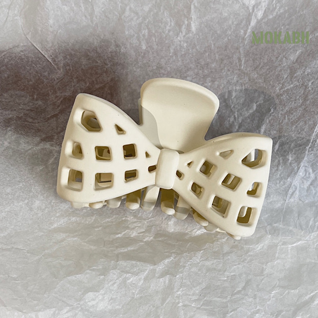 Kẹp Tóc Hình Nơ Màu Đen / Be Chống Trượt Kiểu Dáng Cổ Điển Dành Cho Nữ