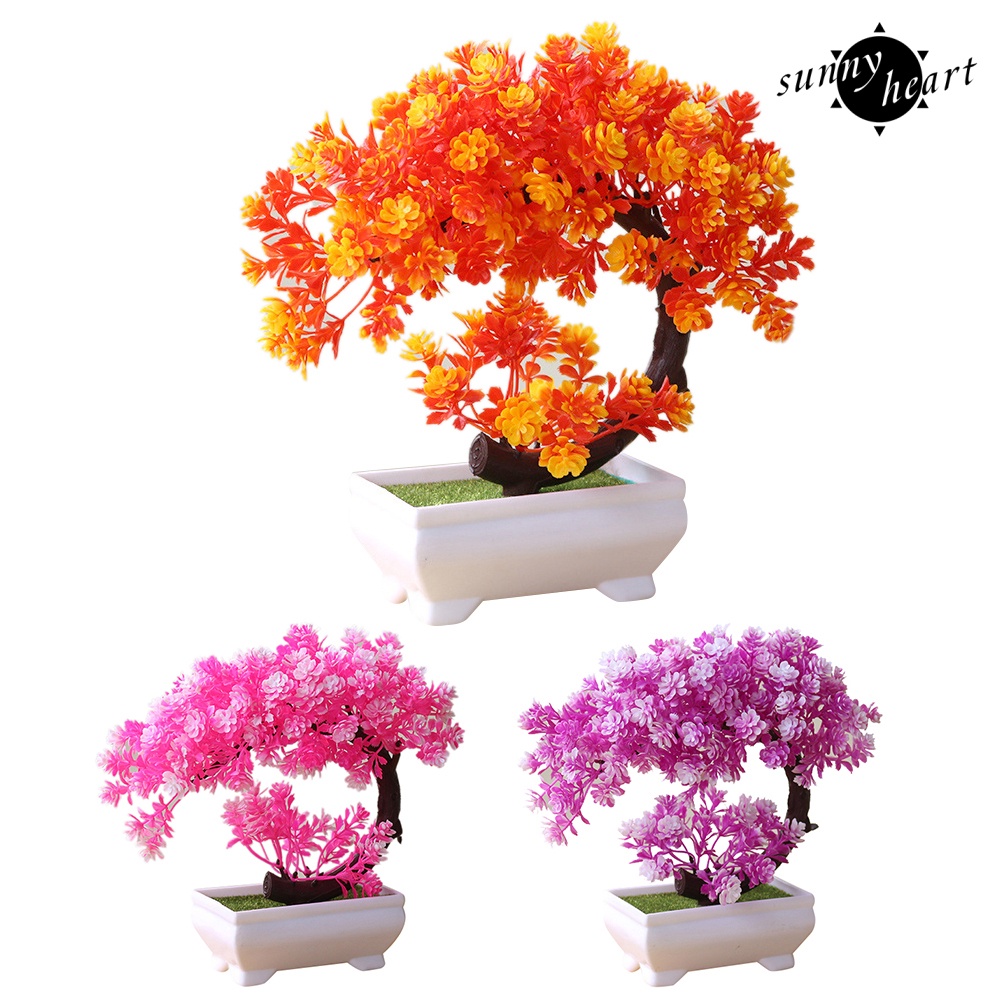 Chậu Cây Bonsai Nhân Tạo Để Bàn Trang Trí Nhà Cửa
