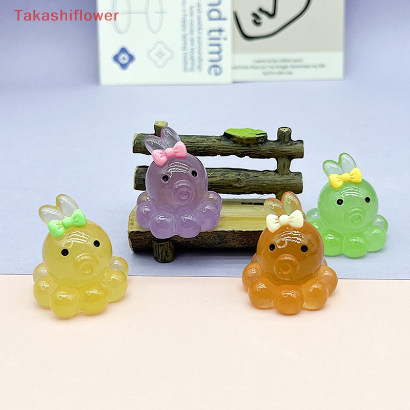 Set 2 Mô Hình Bạch Tuộc Mini Bằng Nhựa Phát Sáng Dùng Trang Trí Bảng Điều Khiển Xe Hơi