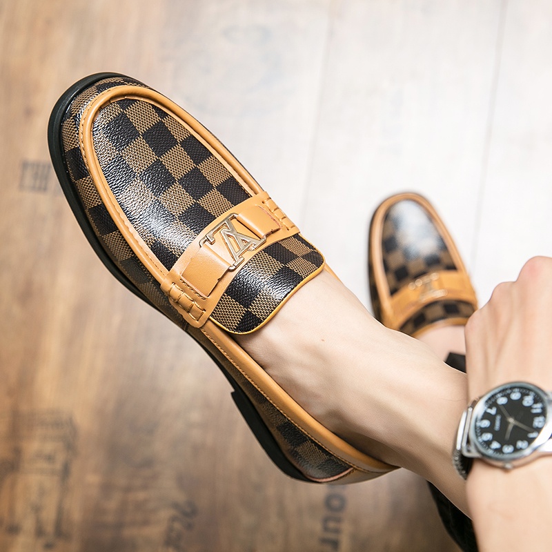 Giày Lười Da In Họa Tiết Thời Trang Cho Nam