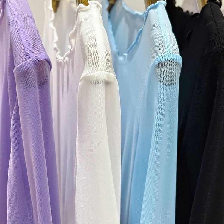 Áo Thun Tay Dài Chống Nắng Vải Lụa Lạnh Xuyên Thấu Gợi Cảm Thời Trang Mùa Hè Cho Nữ