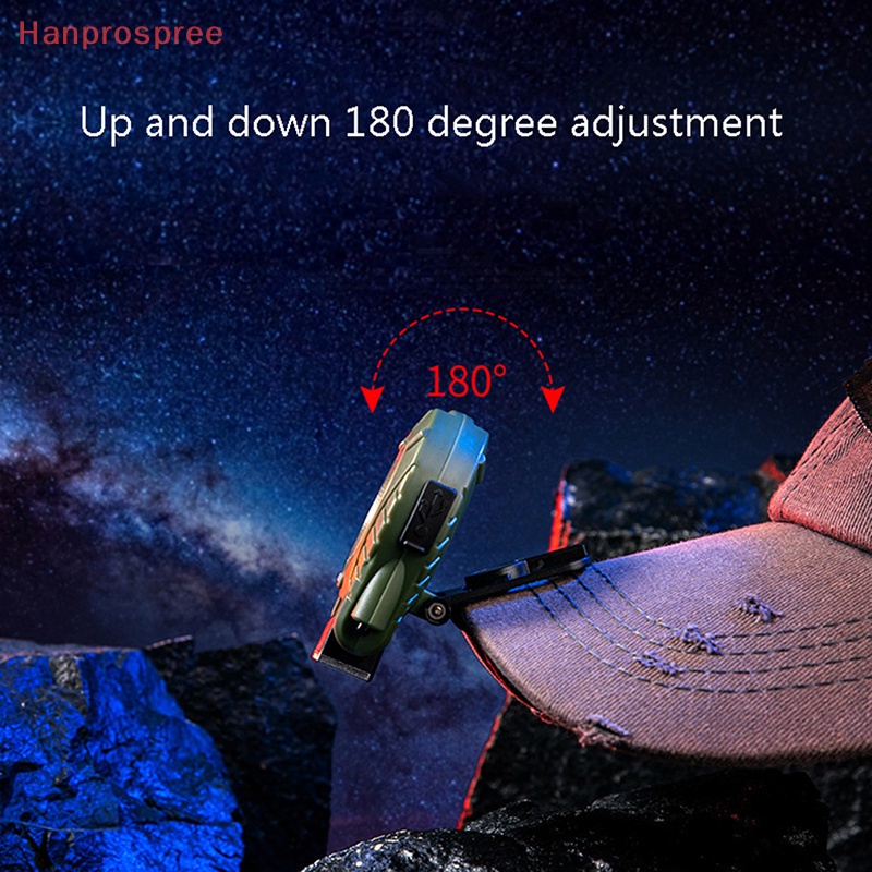 Đèn Pin 6WCOB XPE Mini Có Kẹp Gắn Mũ Lưỡi Trai Tiện Dụng