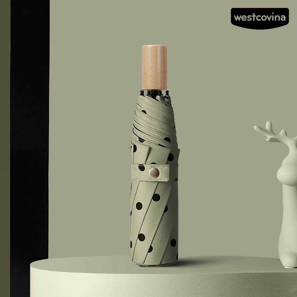 [COD]☁Dù Gấp Chống Nắng / Gió / Thấm Nước Họa Tiết Chấm Bi Thời Trang