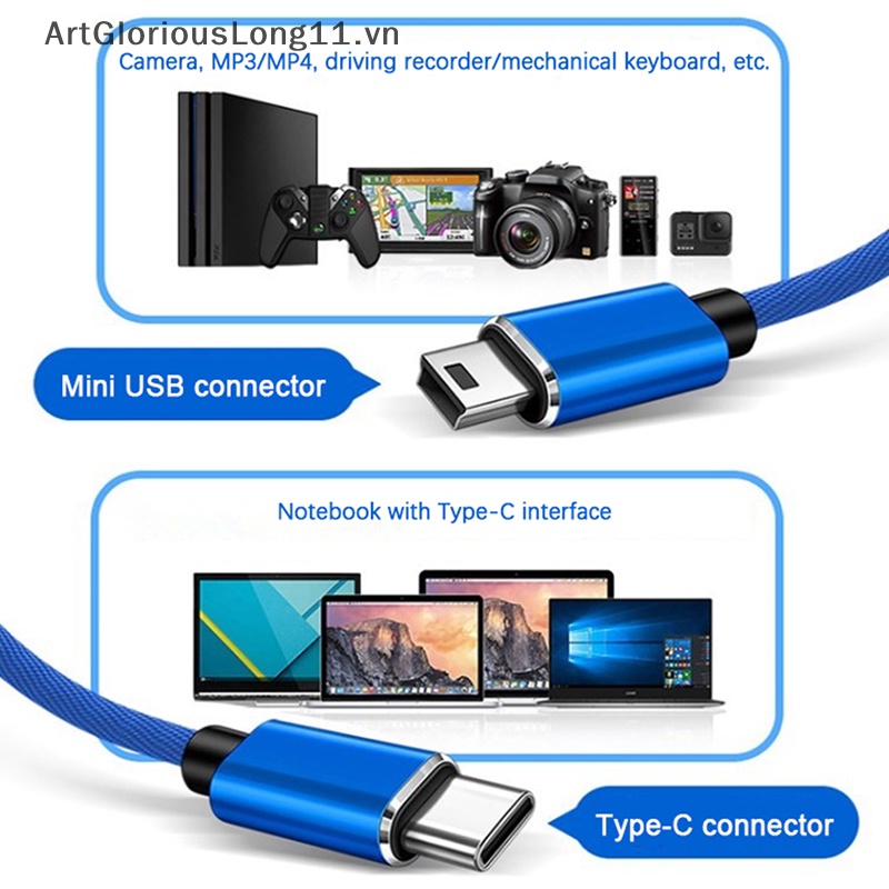 Dây Cáp Sạc Nhanh Truyền Dữ Liệu Đầu USB Type C Sang Mini USB 2.0